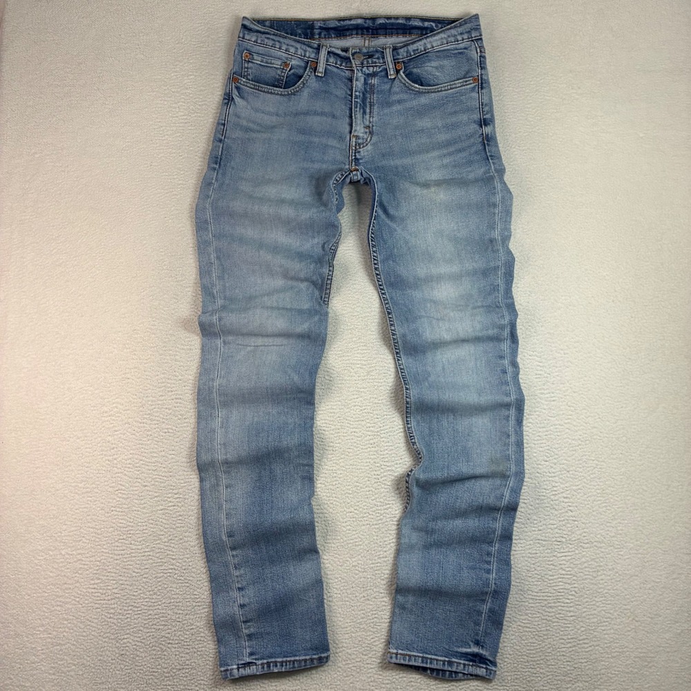 Levi's 511 Slim Jeans Men 32x36 Blue Faded Whiskered Stretch Denim Tall
